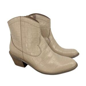Seychelles Women's  Under the Stars Croco Ankle Boot -Cream Croc Print-Size 8